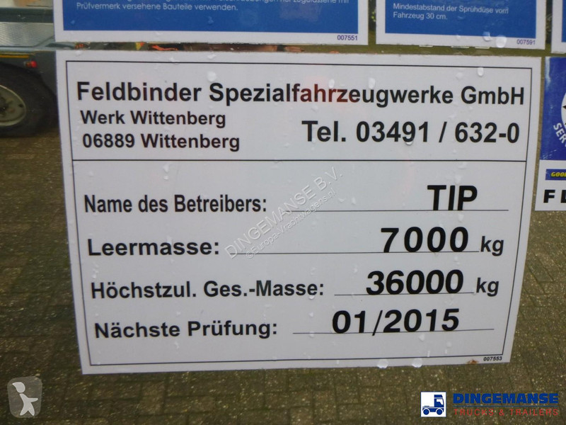 Semi remorque Feldbinder Chemical tank inox...