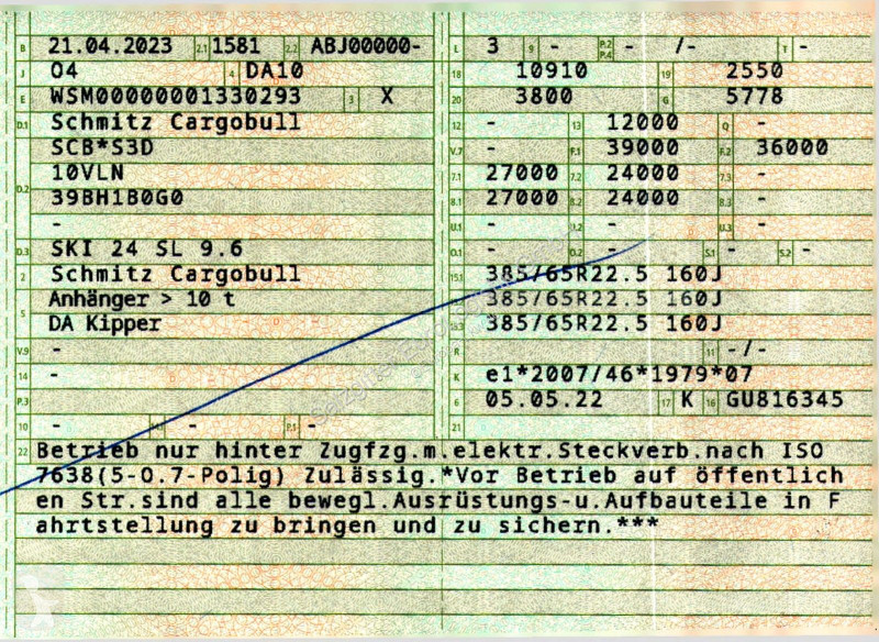 نصف مقطورة Schmitz Cargobull 24 SL 9.6 /...