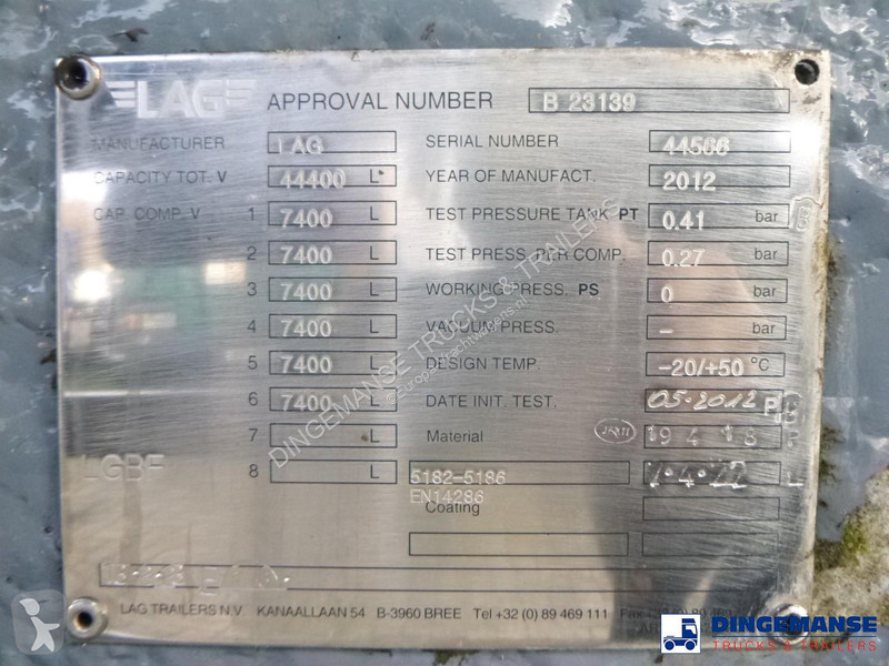 نصف مقطورة LAG Fuel tank alu 44.4 m3 / 6 comp +...