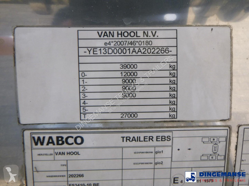 نصف مقطورة Van Hool Food tank inox 28 m3 / 1 comp
