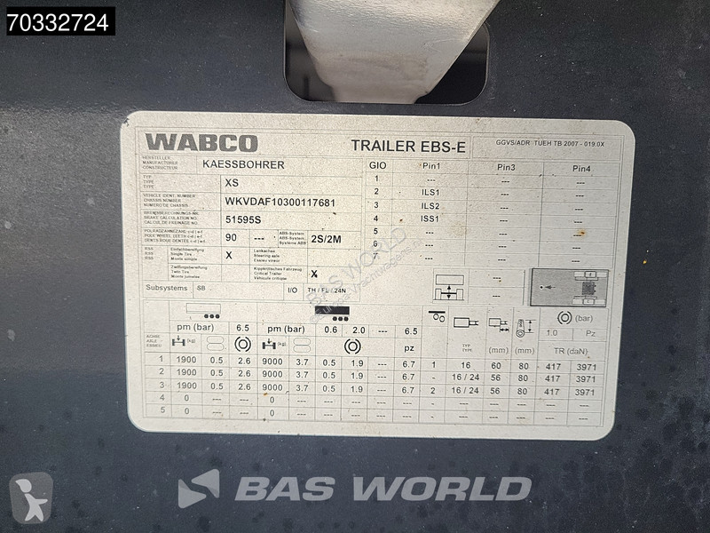 نصف مقطورة Kässbohrer XS Tailgate 2x Lift Axle