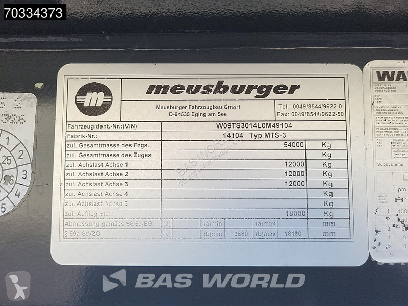 Meusburger MTS-3 3 axles Gooseneck Extendable...