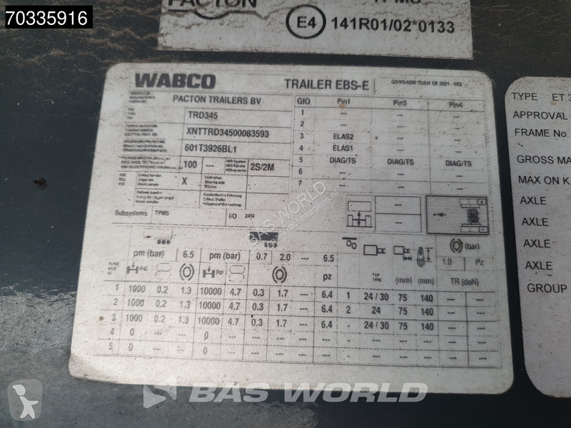 Pacton TRD345 ET3 3 axles 2xLift + 2xSteering...