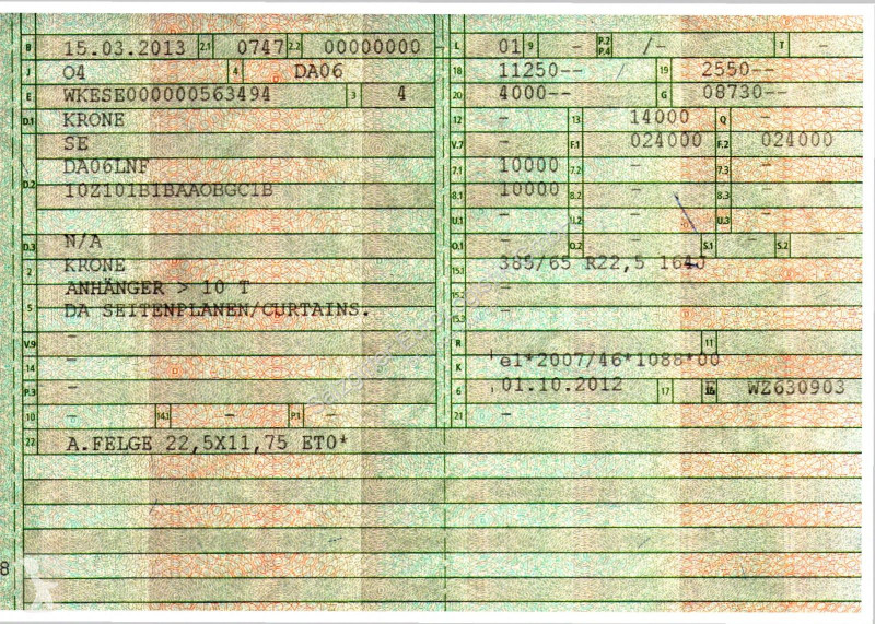Semirremolque Krone SE / Ladebordwand/ Lenkachse