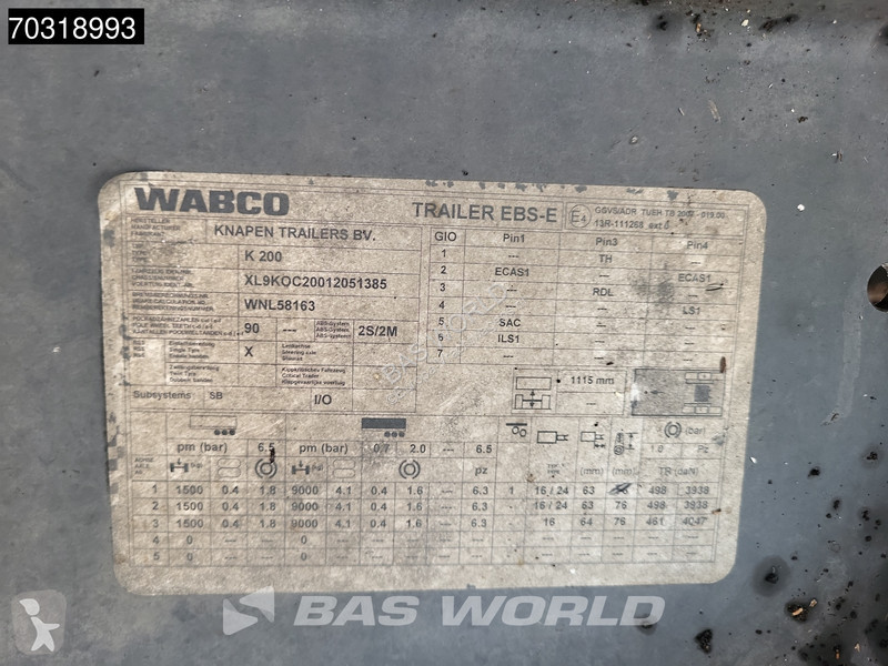 نصف مقطورة Knapen Select 3 axles APK 11/26 Lift...