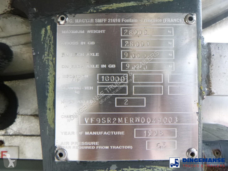 نصف مقطورة Magyar Fuel / oil tank inox 23 m3 /...