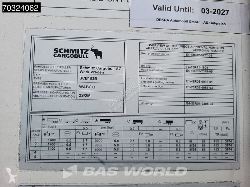 نصف مقطورة Schmitz Cargobull SCB*S3B 3 axles...