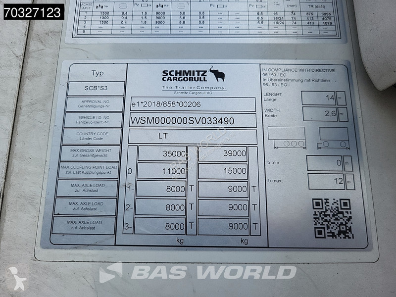 Semi remorque Schmitz Cargobull SCB*S3B 3 axles...