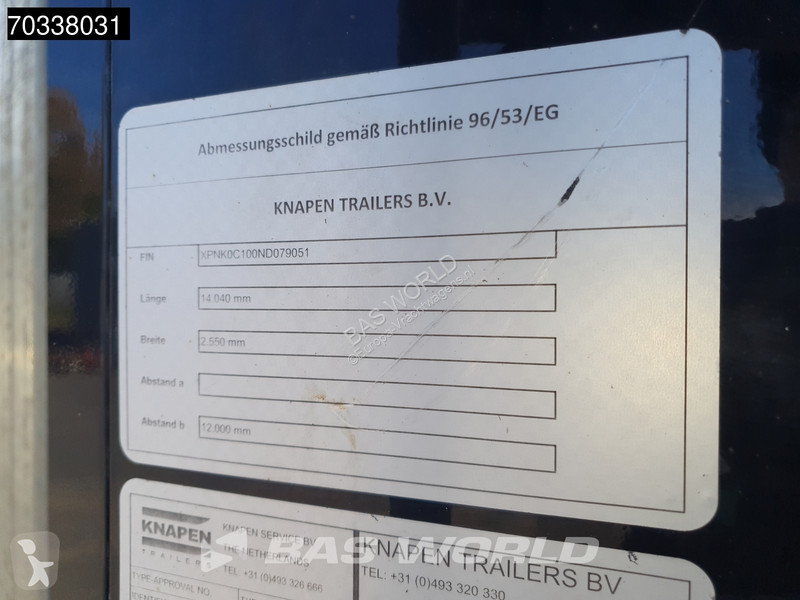 Knapen K100 10mm Remote Lift Axle BPW semi-trailer