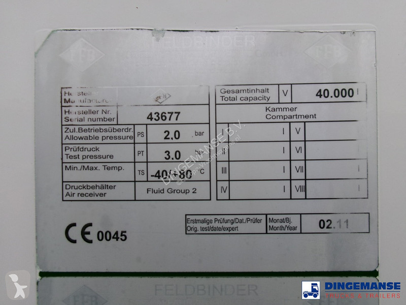 Semirimorchio Feldbinder Powder tank alu 40 m3...