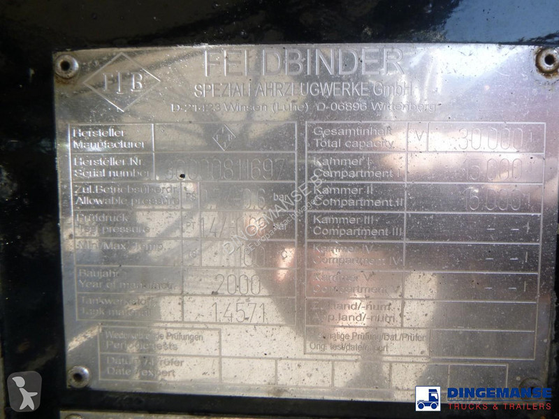 نصف مقطورة Feldbinder Food tank inox 30 m3 / 1...