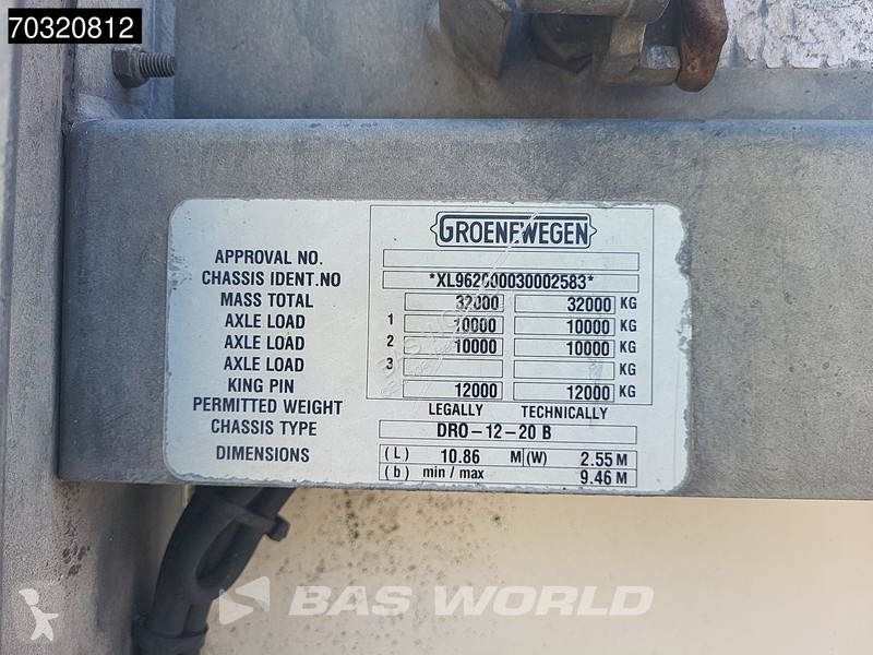 نصف مقطورة Groenewegen DRO-12-20B 2 axles Lift...