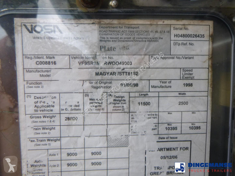 نصف مقطورة Magyar Fuel / oil tank inox 23 m3 /...