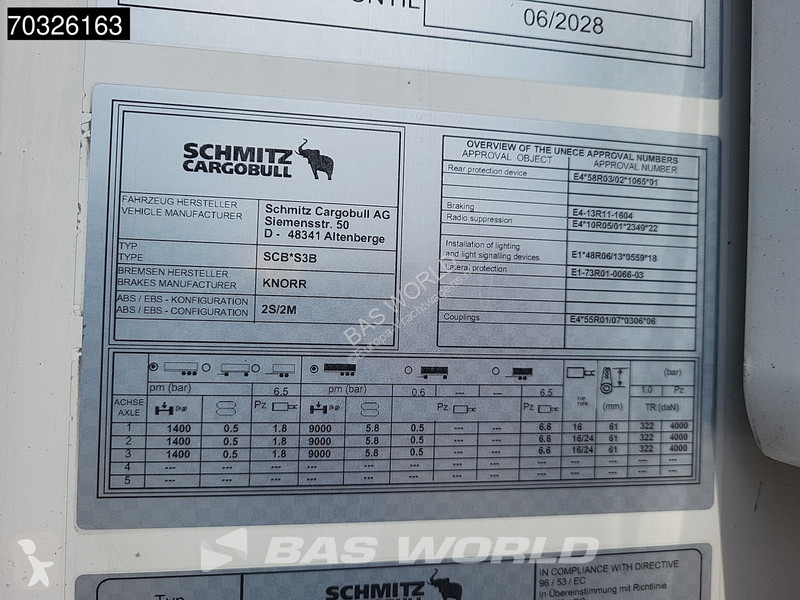 نصف مقطورة Schmitz Cargobull SCB*S3B 3 axles...