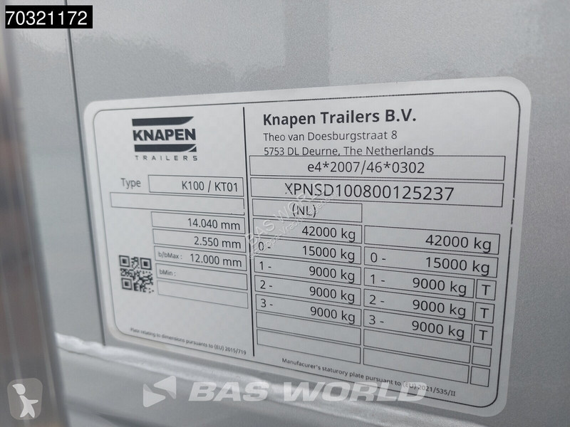 نصف مقطورة Knapen K100 NEW! Z-SPEC 92m3 10mm...
