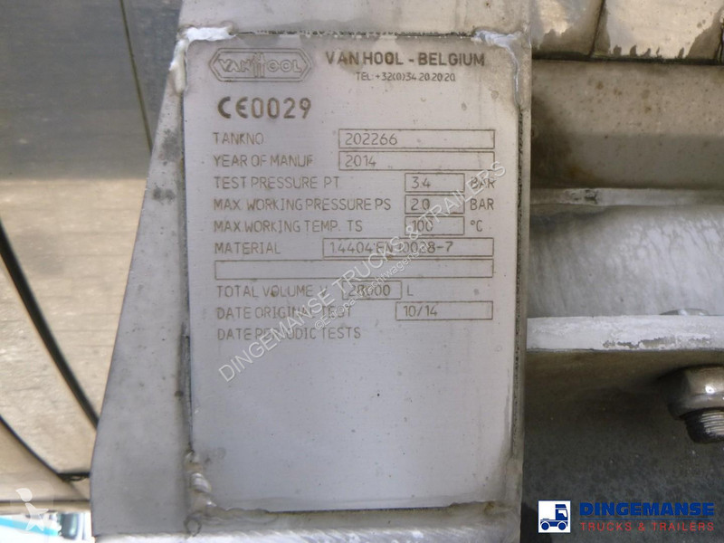 نصف مقطورة Van Hool Food tank inox 28 m3 / 1 comp