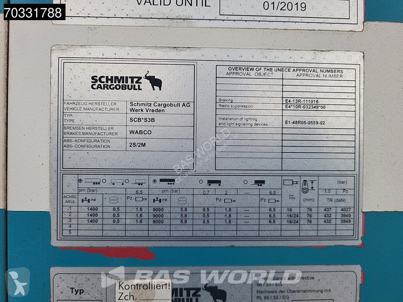 نصف مقطورة Schmitz Cargobull SCB*S3B Tailgate...