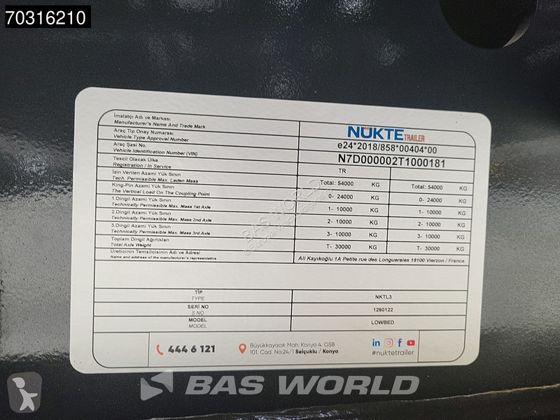 نصف مقطورة  NKTL3 NEW Lift + Steering Axle Ramps