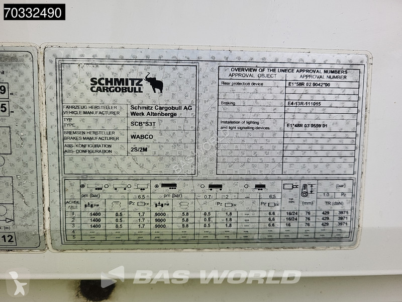 نصف مقطورة Schmitz Cargobull SCB*S3T APK 10/26...