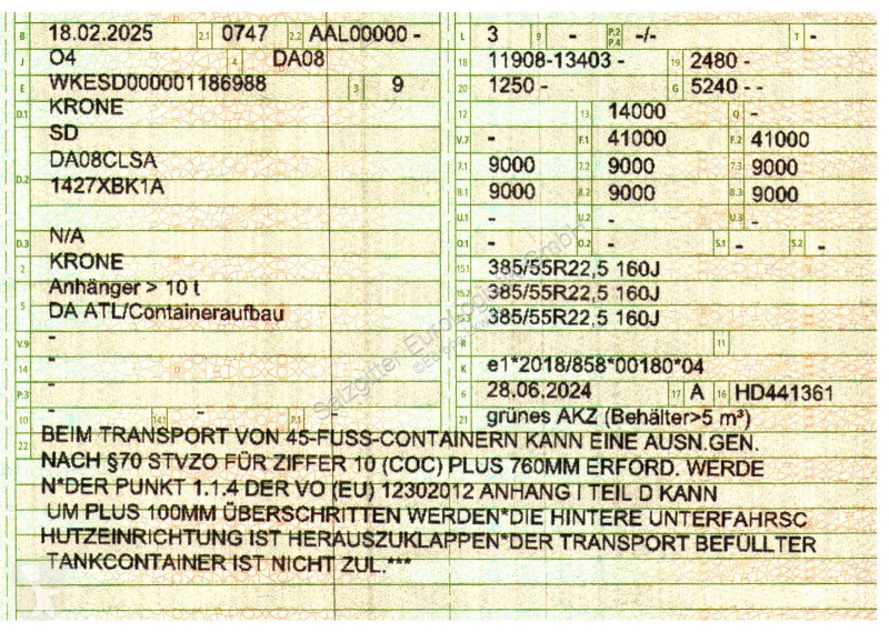 نصف مقطورة Krone / Liftachse / Teleskop /...