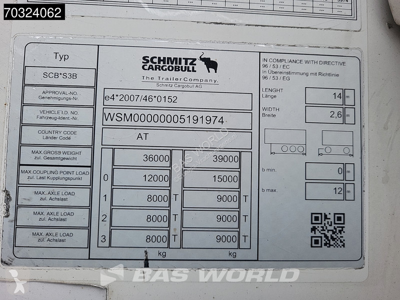نصف مقطورة Schmitz Cargobull SCB*S3B 3 axles...