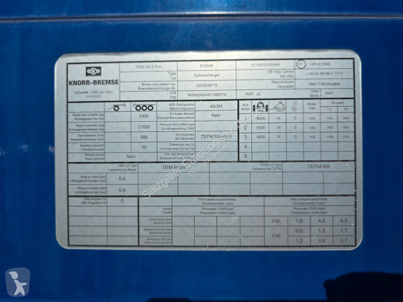 Semiremorca  Stern SP270 | Liftachse | EDSCHA