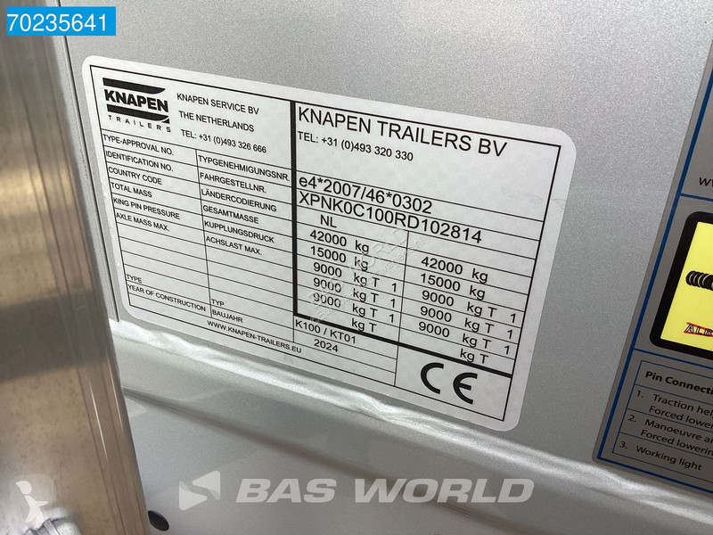 Semitrailer Knapen K100 6MM 92m3 3 axles NEW...