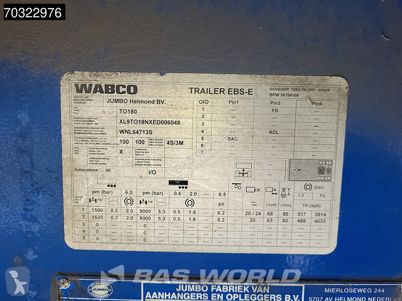 نصف مقطورة Jumbo T0180 2 axles LZV B-Double...