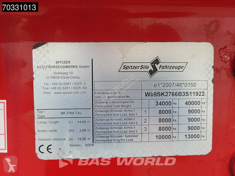 نصف مقطورة Spitzer SK 2766 CAL 3 axles Tip...