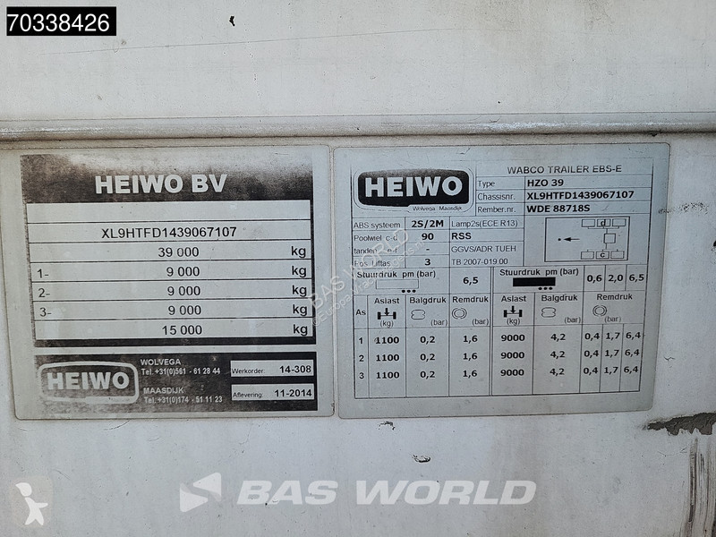 Heiwo HZO 39 3 axles Tailgate 250x260cm...