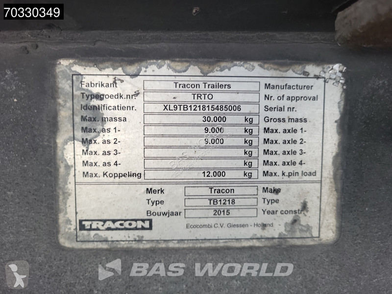 نصف مقطورة Tracon Uden TRTO 2 axles LZV City...