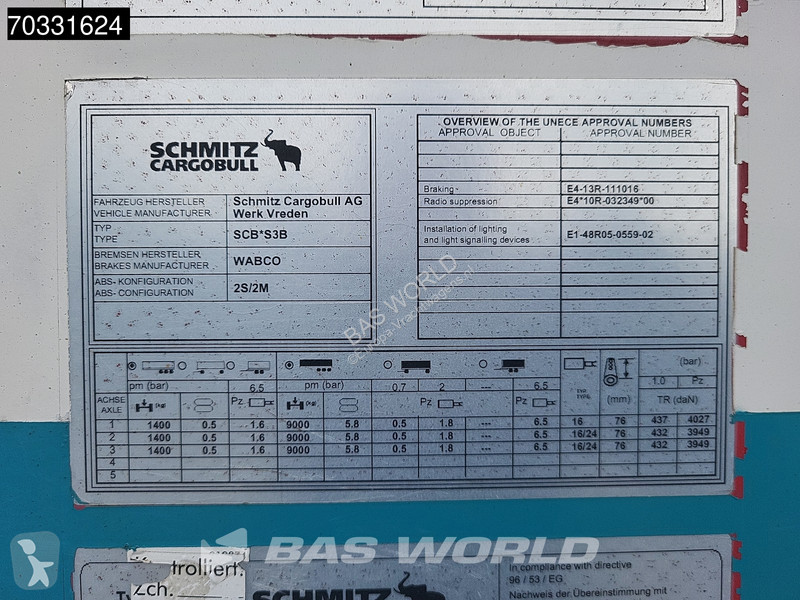 نصف مقطورة Schmitz Cargobull SCB*S3B Tailgate...