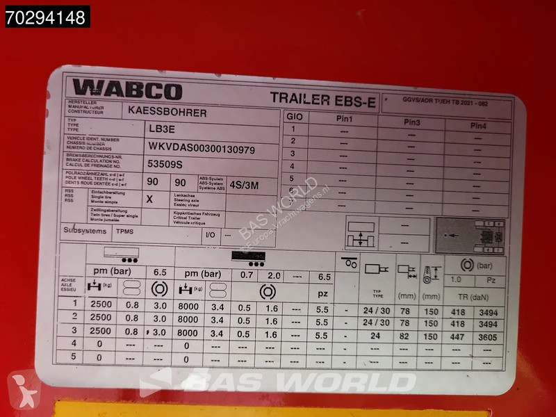 نصف مقطورة Kässbohrer LB3E 3 axles...