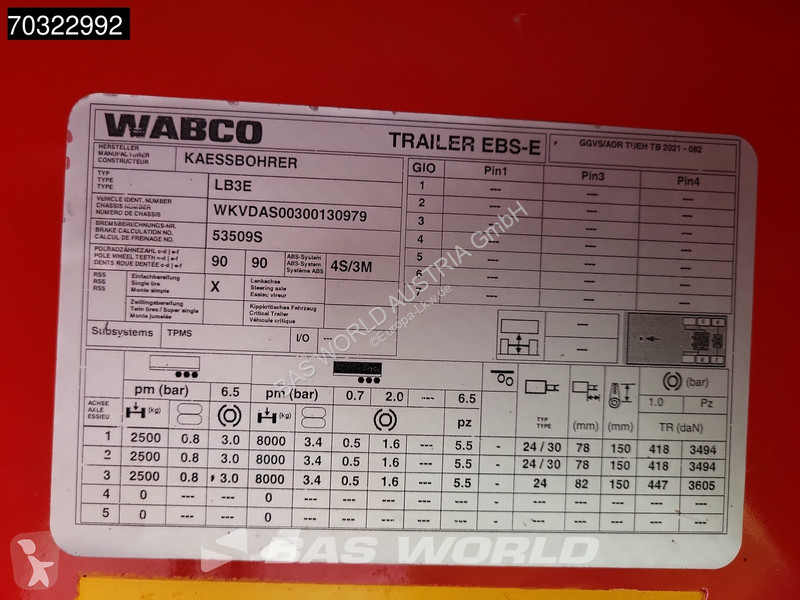 نصف مقطورة Kässbohrer LB3E 3 axles...