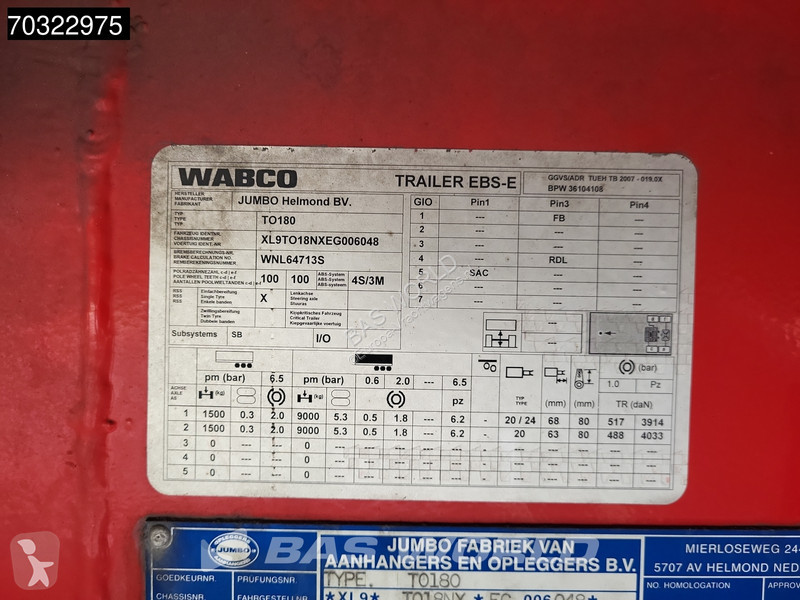 نصف مقطورة Jumbo T0180 2 axles LZV B-Double...