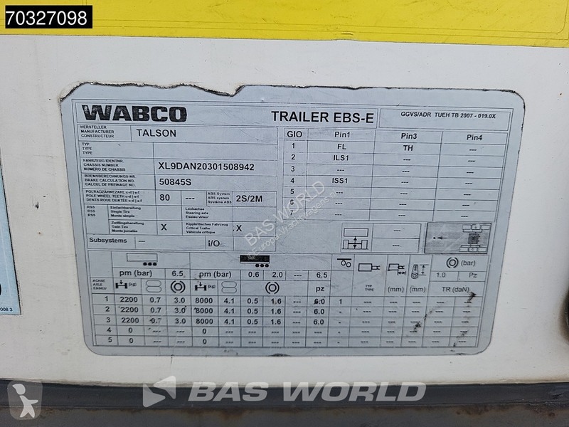 نصف مقطورة Talson F1227 3 axles APK 02-2027...