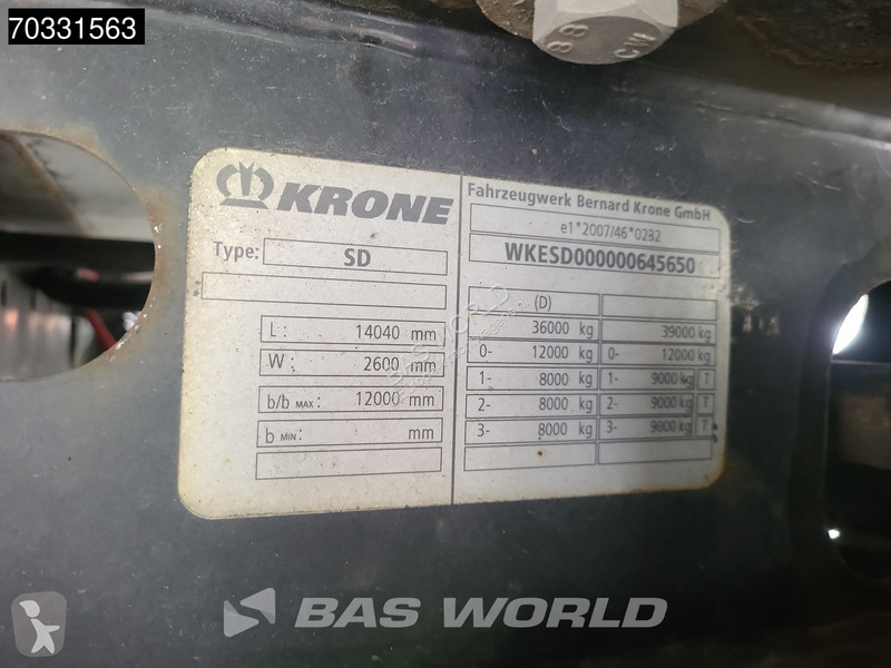 نصف مقطورة Krone Tailgate Lift Axle 250x270cm