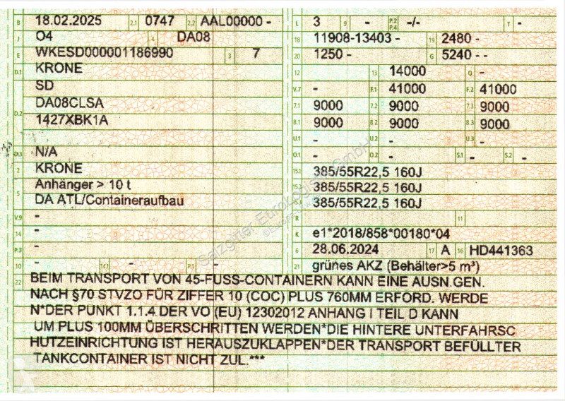 نصف مقطورة Krone / Teleskop | 11.908mm-13.403mm