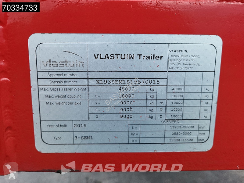 Porte engins Vlastuin 3-SEM1 APK 03-2027! 650cm...