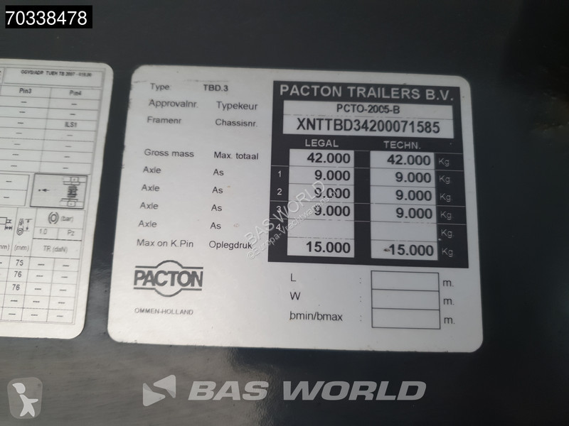 Pacton TBD.3 Lift+stuuras Laadklep APK 07/27...