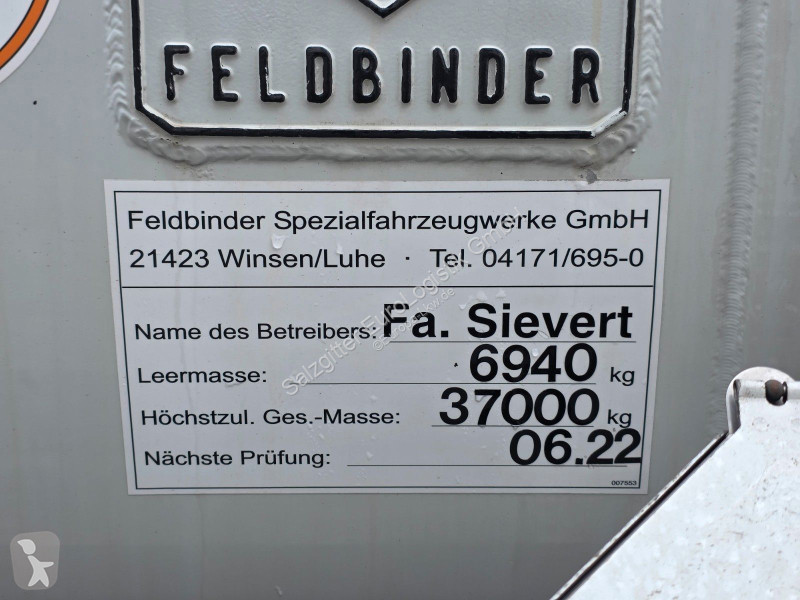 نصف مقطورة Feldbinder KIP 52/7000/A/2 / ADR AT...