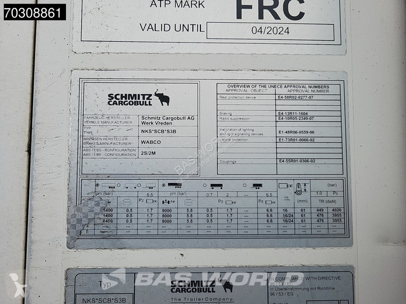 نصف مقطورة Schmitz Cargobull NKS*SCB*S3B Tail lift