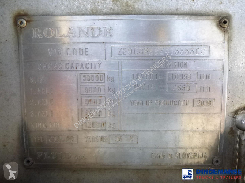 Félpótkocsi  Chemical tank inox 37.5 m3 / 1...