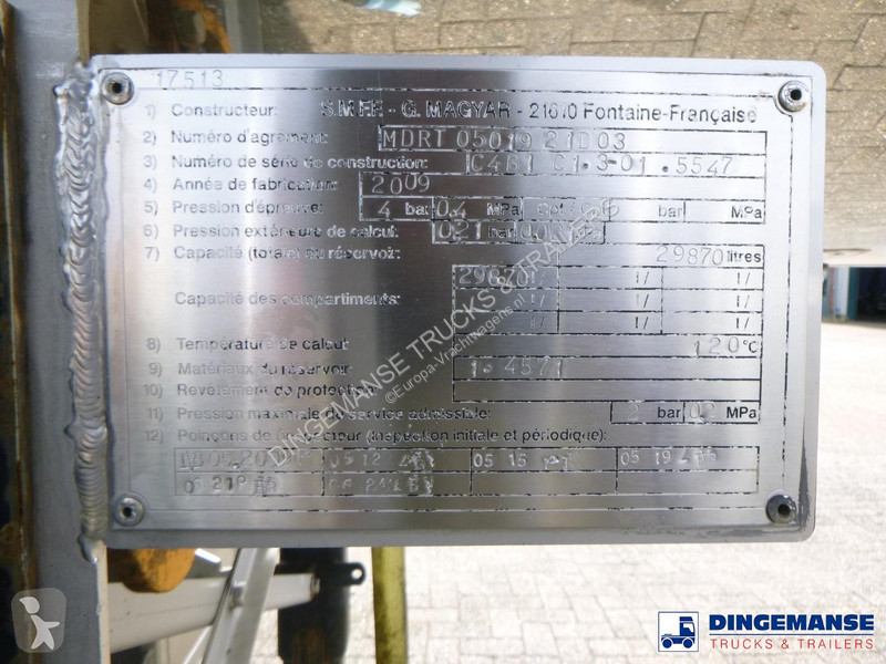 Návěs Magyar Chemical tank inox L4BH 30 m3 / 1...