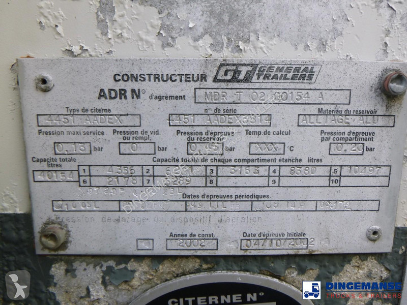 Полуприцеп General Trailers Fuel tank alu 40 m3...