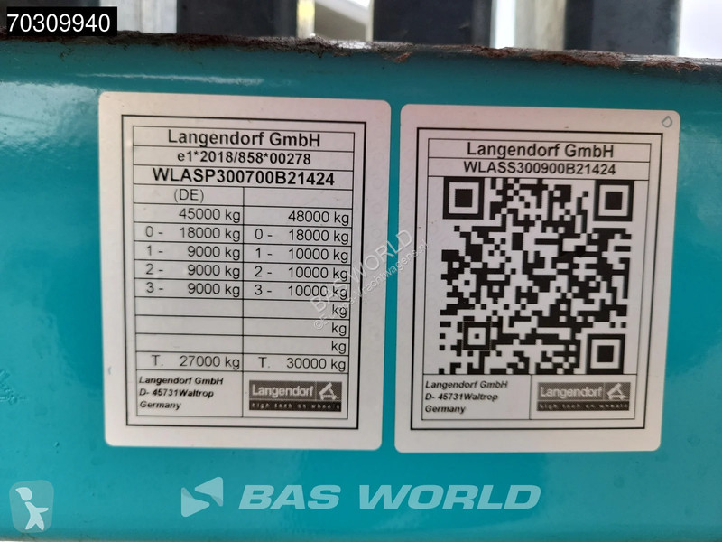 نصف مقطورة Langendorf SAP-V-30 Smart NEW...
