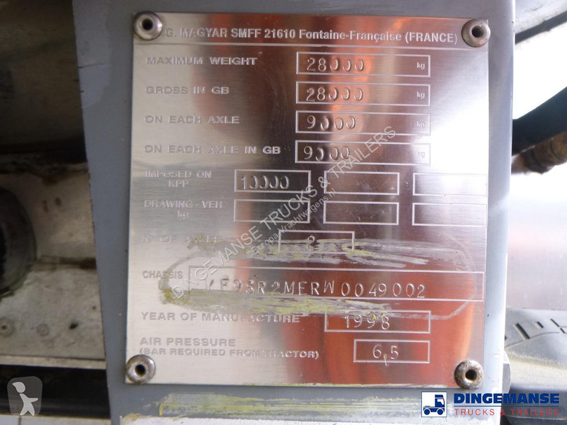 Sættevogn Magyar Fuel / oil tank inox 23 m3 / 7...