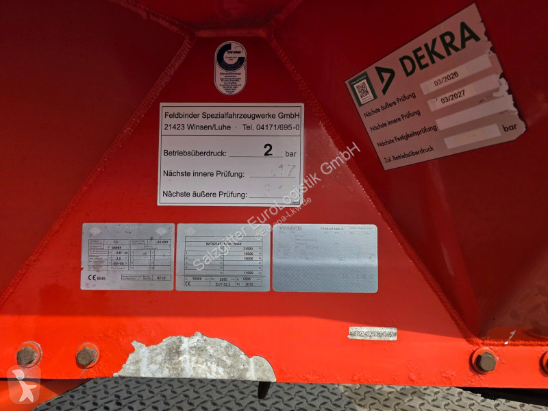 نصف مقطورة Feldbinder EUT 52.2 / Alu / 52.000 l...