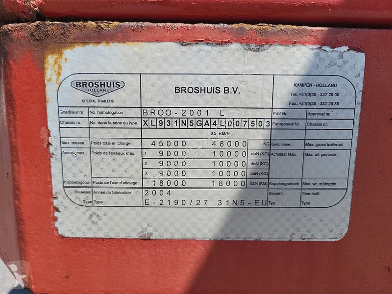 Полуприцеп Broshuis E-2190/27