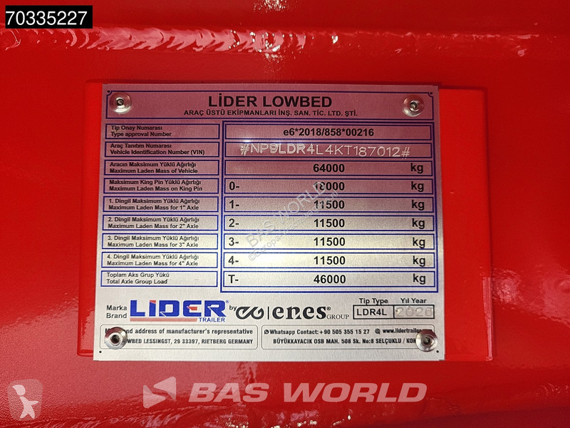 Превоз на строителна техника Lider 4 axles New...